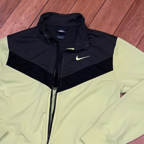 Nike neon YELLOW zip jacket womens XL gray black Polyester workout athletic COAT - Picture 13 of 13